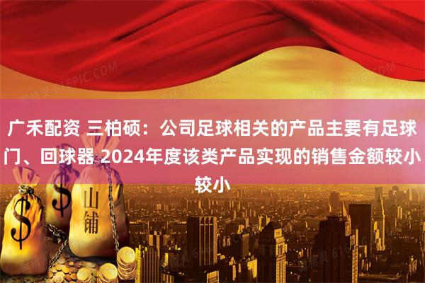 广禾配资 三柏硕：公司足球相关的产品主要有足球门、回球器 2024年度该类产品实现的销售金额较小